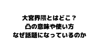 大宮界隈とはどこ？凸の意味や使い方なぜ話題になっているのか